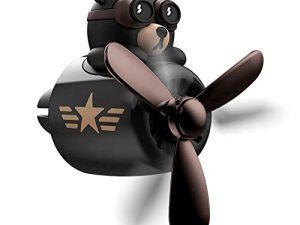 Teddy Bear Car Air Fresheners Vent Clips - Cute Diffuser Automatic Air Freshener Bear Car Freshener - Car Refreshers Black Fan Diffuser - Vent Clips for Car Freshies Perfume Fan 62x60x53mm