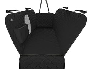 Active Pets Back Seat Cover for Dogs - Standard Dog Hammock for Car w/ Mesh Window - Non-Slip