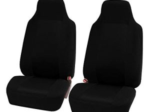 FH Group Car Seat Covers Front Set Black Cloth - Car Seat Covers for Bucket Seats 1 Piece Seat Cover