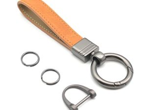 Car Fob Key Chain Genuine Leather Keychains Holder for Men and Women