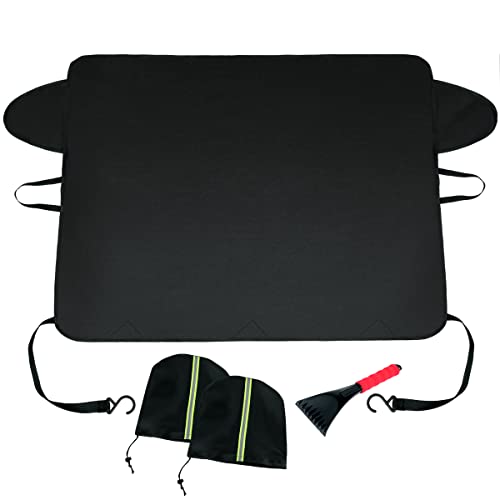 Xgunion Car Windshield Snow Cover for Ice and Snow- Durable 600D Oxford Fabric with Side Mirror Covers Ice Scrapers Waterproof Windproof Dustproof Windshield Covers Universal Fit for Most Vehicle Xgunion Car Windshield Snow Cover for Ice and Snow- Durable 600D Oxford Fabric with Side Mirror Covers Ice Scrapers Waterproof Windproof Dustproof Windshield Covers Universal Fit for Most Vehicle