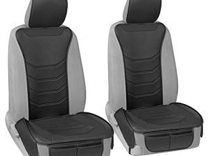 Motor Trend LuxeFit Black Seat Covers for Cars Trucks Van SUV (2 Pack)