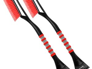 AstroAI 2 Pack 27" Snow Brush and Detachable Deluxe Ice Scraper with Ergonomic Foam Grip for Cars (Heavy Duty ABS