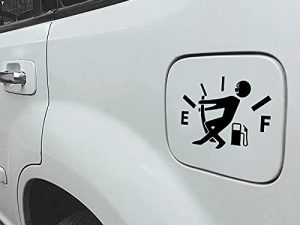Funny Car Stickers High Gas Consumption Decal Fuel Gage Empty Stickers Fit Car