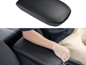 JDMCAR Center Console Cover Compatible with Toyota RAV4 Accessories 2023 2022 2021 2020 2019 and 2021-2022 RAV4 Prime Customized Middle Console Lid Cover Pad Protector (Black Trim)