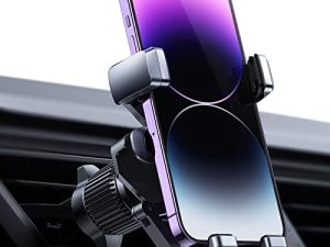 LISEN Car Vent Phone Mount for Car Phone Holder Upgraded Metal Hook Clip Air Vent Cell Phone Holder Mount Auto Lock Thick & Big Phone Friendly Car Mount for iPhone 14 Pr Max All 4-7.5 inch Smartphone