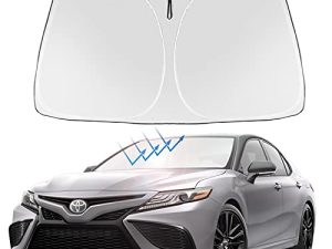 Front Windshield Sun Shade Foldable Sunshade Protector Custom Fit 2023 2022 2021 2020 2019 2018 Toyota Camry LE XLE Hybrid SE XSE Sedan Accessories 2022 Upgrade