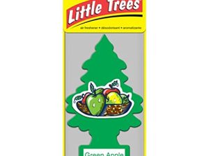 LITTLE TREES Car Air Freshener | Hanging Paper Tree for Home or Car | Green Apple | Pack of 3