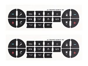 AC Dash Button Repair Kit Sticker for Chevy - Best for Fixing Ruined Faded A/C Control Buttons - Decal Replacement Fits Select 07-14 GM Vehicles & Radio Dash Buttons- Decal Replacement Stickers for SUV Truck Accessories(2 Sheets)
