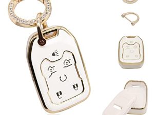 for GMC Key Fob Cover Case fit Sierra Chevrolet Chevy Compatible with Suburban Tahoe Acadia Terrain Yukon