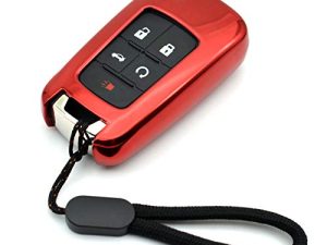 Compatible with Chevy Chevrolet Equinox Encore Camaro Cruze Malibu Impala Buick Regal Lacrosse GMC Terrain Red TPU Key Fob Cover Case Remote Holder Skin Protector Keyless Entry Sleeve Accessories