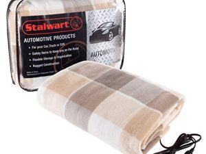 Stalwart 75-BP1010 Electric Blanket-Heated 12V Polar Fleece Travel Throw for Car