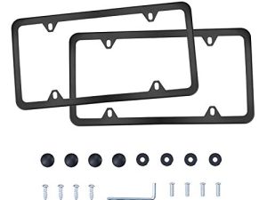 LivTee 4 Holes Stainless Steel License Plate Frames