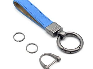 Car Fob Key Chain Genuine Leather Keychains Holder for Men and Women