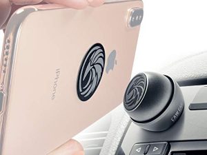 Universal Car Phone Mount Magnetic - All-Metal iPhone Car Mount for Any Smartphone or GPS - Truly One-Handed Cell Phone Holder for Car Dashboard