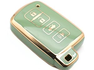 FEYOUN Key Fob Cover Compatible with Toyota Avalon Camry Corolla RAV4 Sequoia Highlander Smart 4 Buttons TPU Remote Keyless Key Fob Case Protection Shell Accessories