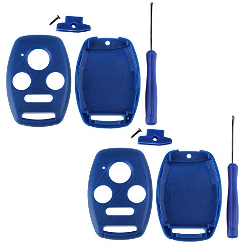 2 Replacement Key Fob Shell Case Kit for Honda Accord Civic CR-V Pilot (Blue) 2 Replacement Key Fob Shell Case Kit for Honda Accord Civic CR-V Pilot (Blue)