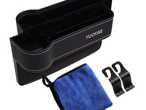 Yuoyar 2 Pack Car Seat Organizer Front Seat with Flannel - Car Seat Gap Filler Organizer for Drivers - Car Side Seat Gap Filler Organizer Universal Fit (SN-2)