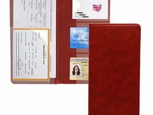 UYYE Auto Car Registration and Insurance Documents Holder - PU Leather Vehicle Glove Box Documents Organizer Wallet
