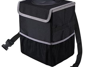 Yeefeoch Car Trash can Leak Proof Trash bin Foldable Hanging Garbage Bag with lid