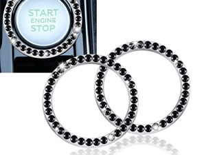 LivTee 2 PCS Crystal Rhinestone Car Engine Start Stop Decoration Ring