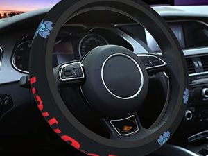 Vbanlya Cute Cartoon Car Accessories – Steering Wheel Cover for Women – Car Steering Wheel Cover for Universal Fit 15 Inch – Blue Red