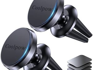 【2-PACK】Car vent Magnetic Phone Mount[ Easily Install ] Reusable Magnetic phone holder for car vent air[ Strong Magnet ] [ 360° Rotation ] Fit for iPhone 13 12 11 Pro Max Samsung & All cell phone