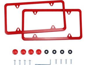 LivTee 4 Holes Stainless Steel License Plate Frames