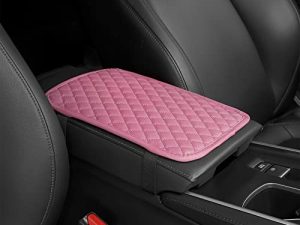 ESKONKE Basic Auto Center Console Cover Car Armrest Cover Waterproof Leather Cushion Pad Protector Universal Car Decor Accessories (Pink)