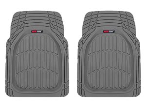 Motor Trend 2 Piece Front Car Floor Mats- Gray FlexTough Contour Liners-Deep Dish Heavy Duty Rubber Floor Mats for Car SUV Truck & Van-All Weather Protection