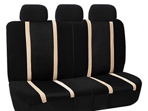 FH Group Automotive Seat Cover Universal Fit Rear Seat Cover Sports Beige Seat Cover for Back Seat Split Bench Car Seat Protector for Dogs and Kids
