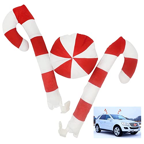 KOVOT Candy Cane Car Decoration Set: Includes Candy Canes for Windows and a Candy Nose KOVOT Candy Cane Car Decoration Set: Includes Candy Canes for Windows and a Candy Nose