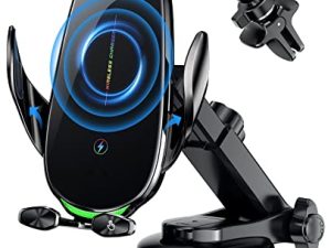 Wireless Car Charger 15W Qi Smart Fast Car Phone Holder Mount Wireless Charging