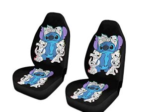 2pcs Of Cute Cartoon Character Front Auto Seat Cover Universal Car Cover Super Soft Universal Fit For Suv Sedan Van