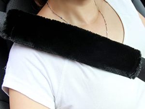 Amooca Soft Faux Sheepskin Seat Belt Shoulder Pad for a More Comfortable Driving