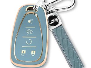 QBUC for Chevy Key Fob Cover for Chevrolet Equinox Malibu Traverse Blazer Camaro Impala Cruze Volt Bolt Sonic Trax Tahoe