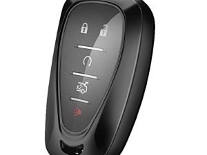 ELOHEI for Chevy Key Fob Cover Case Shell Cover TPU Protector Holder for Chevrolet 2020 2019 2018 2017 2016 Chevy Malibu Camaro Cruze Traverse Spark Equinox Sonic Volt Bolt (Black)