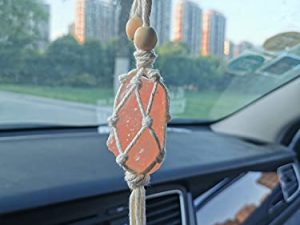 Handmade Himalayan Salt Car Rearview Mirror Pendant Car Decoration Hanging Ornaments for You