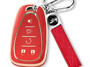 QBUC for Chevy Key Fob Cover for Chevrolet Equinox Malibu Traverse Blazer Camaro Impala Cruze Volt Bolt Sonic Trax Tahoe