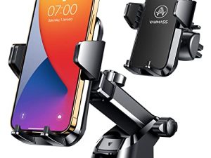 [Upgraded] VANMASS Car Cell Phone Holder [Anti-Slip Soft Silicone & Powerful Suction] Dashboard Windshield Universal Phone Holder Car