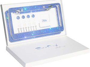 2 Pack Rhinestone License Plate Frame for Women
