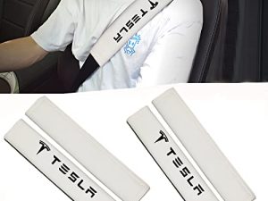 LANFAT 4 Pack Tesla Seat Belt Pad Cover