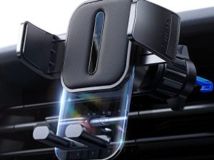 LISEN Car Phone Holder [Anti-Slip Silicone Design] Universal Vent Phone Mount for Car with Acrylic Clear Material Car Mount for iPhone 14 13 12 11 X XR Pro Max Mini 8 7 6 Plus and More