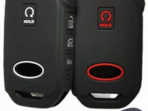 REPROTECTING Silicone Rubber Key Fob Cover Compatible with 2022 2023 Kia Cadenza Forte Forte5 K5 NIRO Rio Seltos Sorento Soul Sportage Stinger Telluride (Black with red Black with White)