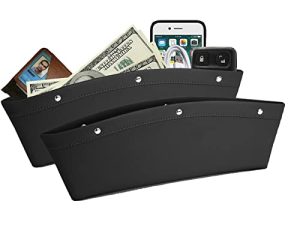 lebogner 2 Pack Car Seat Gap Filler Premium PU Full Leather Seat Console Organizer