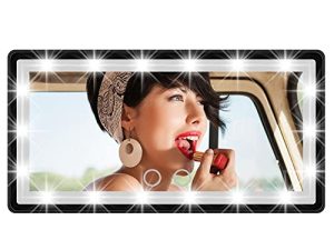 Rechargeable Car Visor Mirror Car Vanity Mirror Interior Car Accessories Car Mirror with LED Lights Car Accessories for Women Dimmable Touch Screen Universal for Car Truck SUV Built-in Lithium Battery