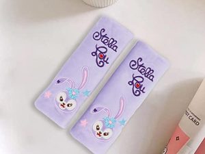 Vbanlya 2 Pieces Kawaii Car Seat Belt Cushions Shoulder Pad -Cute Plush Soft Belt Protector Cushions Shoulder Pads for a More Comfortable Driving