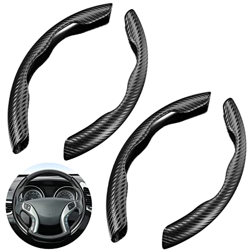 2 Sets Steering Wheel Cover Car Carbon Fiber Steering Wheel Cover for Women and Men Safe and Non Slip Car Accessory 2 Sets Steering Wheel Cover Car Carbon Fiber Steering Wheel Cover for Women and Men Safe and Non Slip Car Accessory