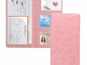 UYYE Auto Car Registration and Insurance Documents Holder - PU Leather Vehicle Glove Box Documents Organizer Wallet