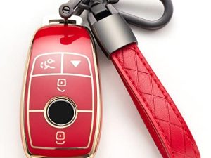 Compatible with Mercedes Benz Key Fob Cover with Keychain